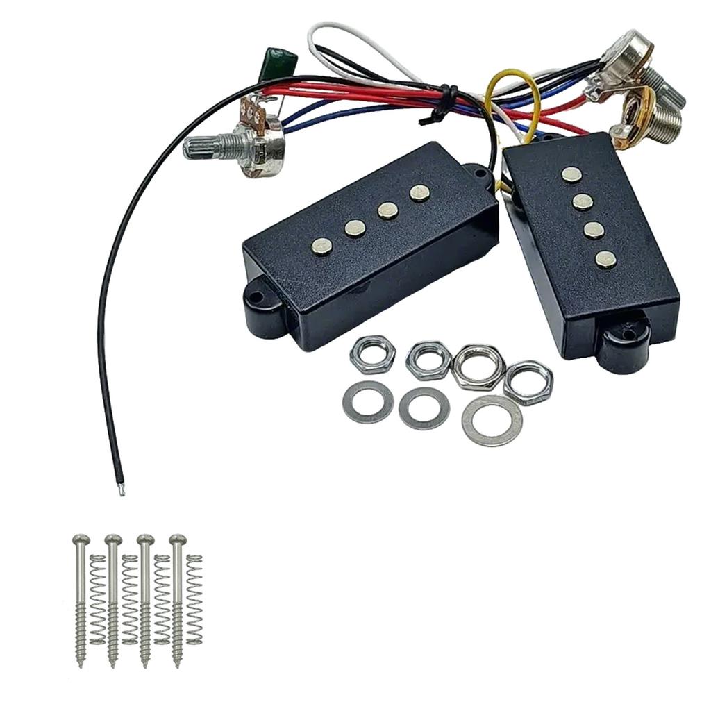 E-Bass Tonabnehmer Klangregelung Kabelbaum 4 Saiten Bass Tonabnehmer E-Bass Vorverstärker Verkabelungsschaltung Tonabnehmer