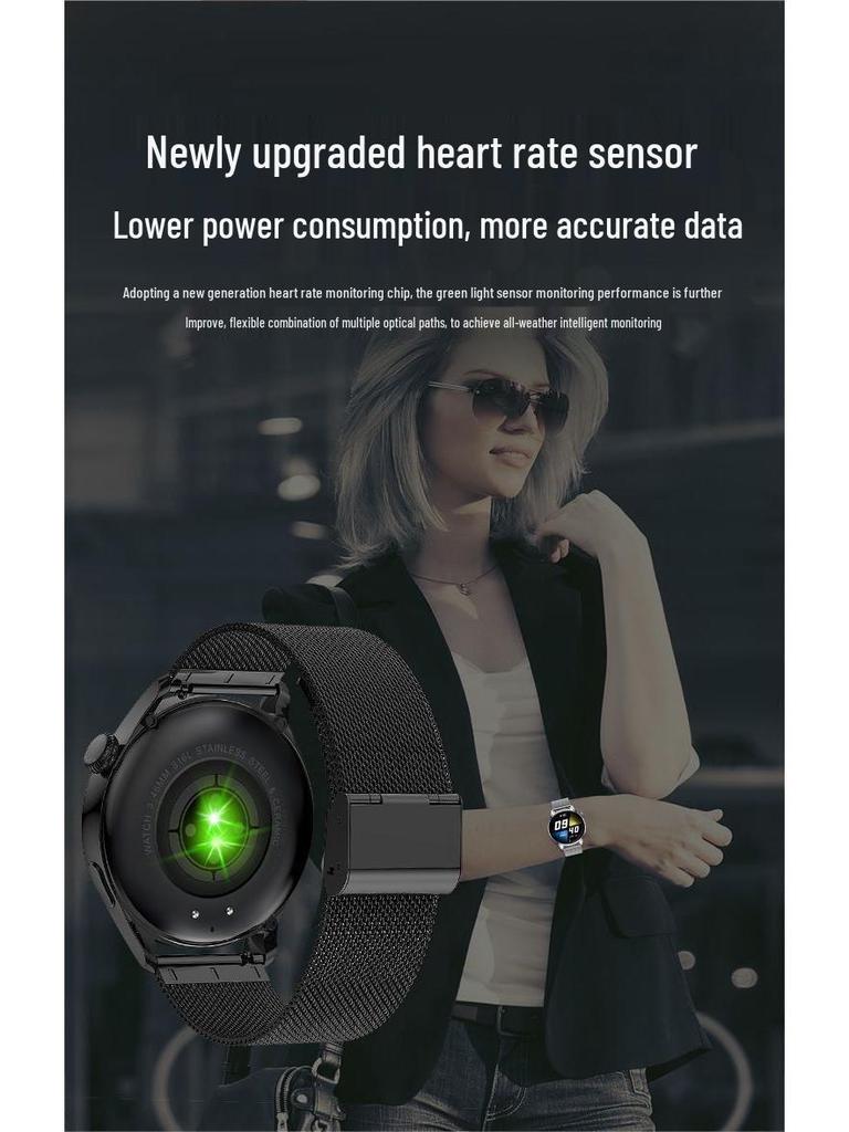 Smartwatch Fitness Tracker: Heart Rate, Blood Pressure, SpO2 Detection, IP68 Waterproof, Low Power, Long Battery Life for Running & Sports.