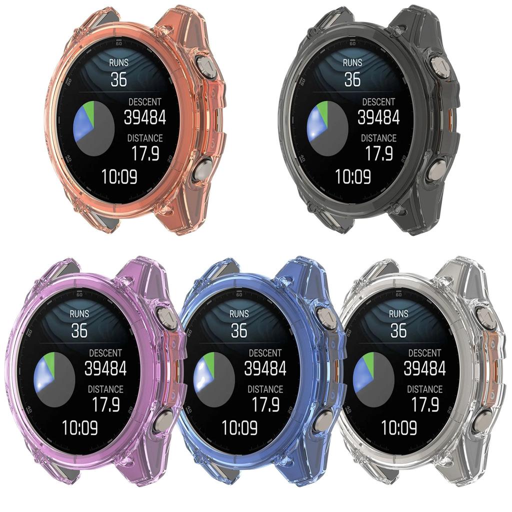 TPU Protector Watch Case Cover For Garmin Fenix 8 51mm 47mm 43mm AMOLED Colorful Half Hollow Shell Protective Clear Silicone