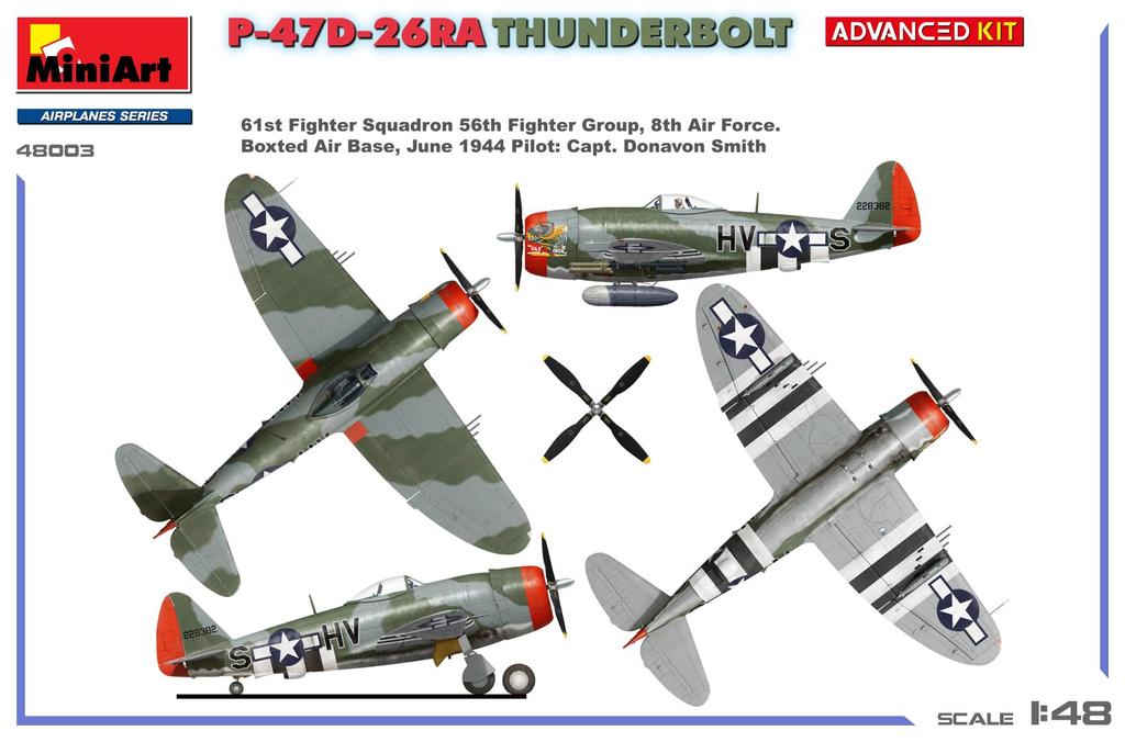 Miniart 1/48 P-47D-26RA Thunderbolt Advanced Kit Plastic Model Kit MA48003 (Airplane)