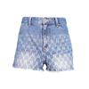 New MLB Old Flower Denim Shorts Women's Blue 31DPW4131-50U