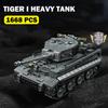 WK2 Militärischer Deutscher Tiger I Schwerer Panzer Modell Bausteine Weltkriege Soldatenfiguren Armee Kampfpanzer Steine Spielzeug für Kinder Geschenk