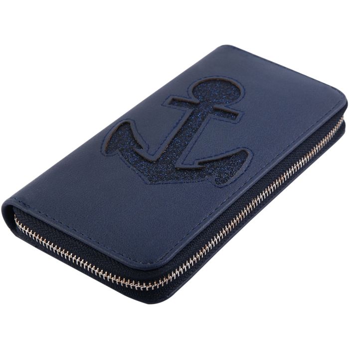 Portefeuille Cham Cham pour femme en synthétique bleu format horizontal classique