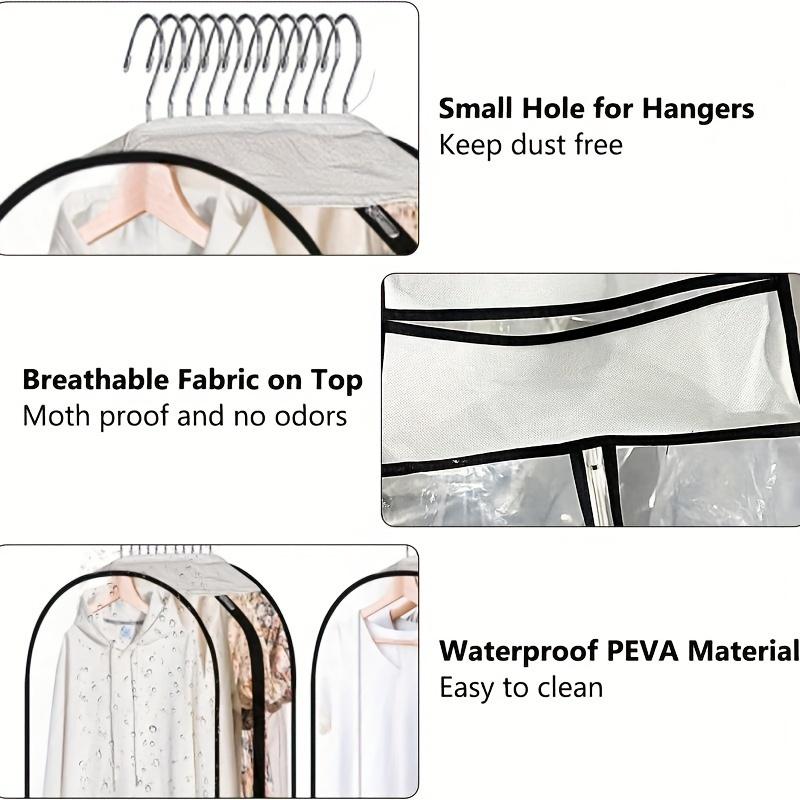 Transparent Canvas Clothing Bag Large Capacity Clothing Dust Cover Cloth Moisture Proof Dust Proof Storage Bag Home Accessories