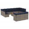 VidaXL Salon de Jardin avec Coussins 14 pcs, Canapés de Patio, Ensemble de Meubles, Mobilier de Terrasse Exterieur, Gris 3256257