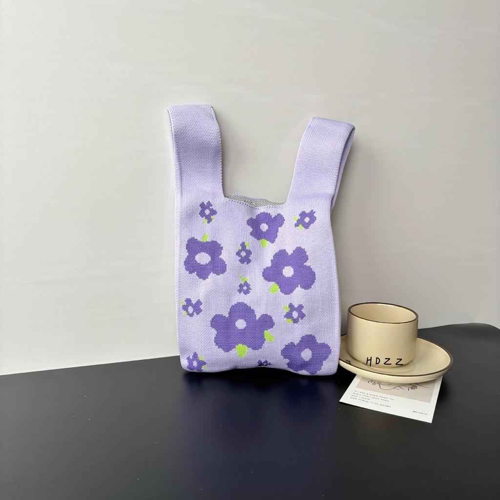 Knitted bag female animal tote bag cute souvenir snack bag versatile vest bag bucket woven gift bag