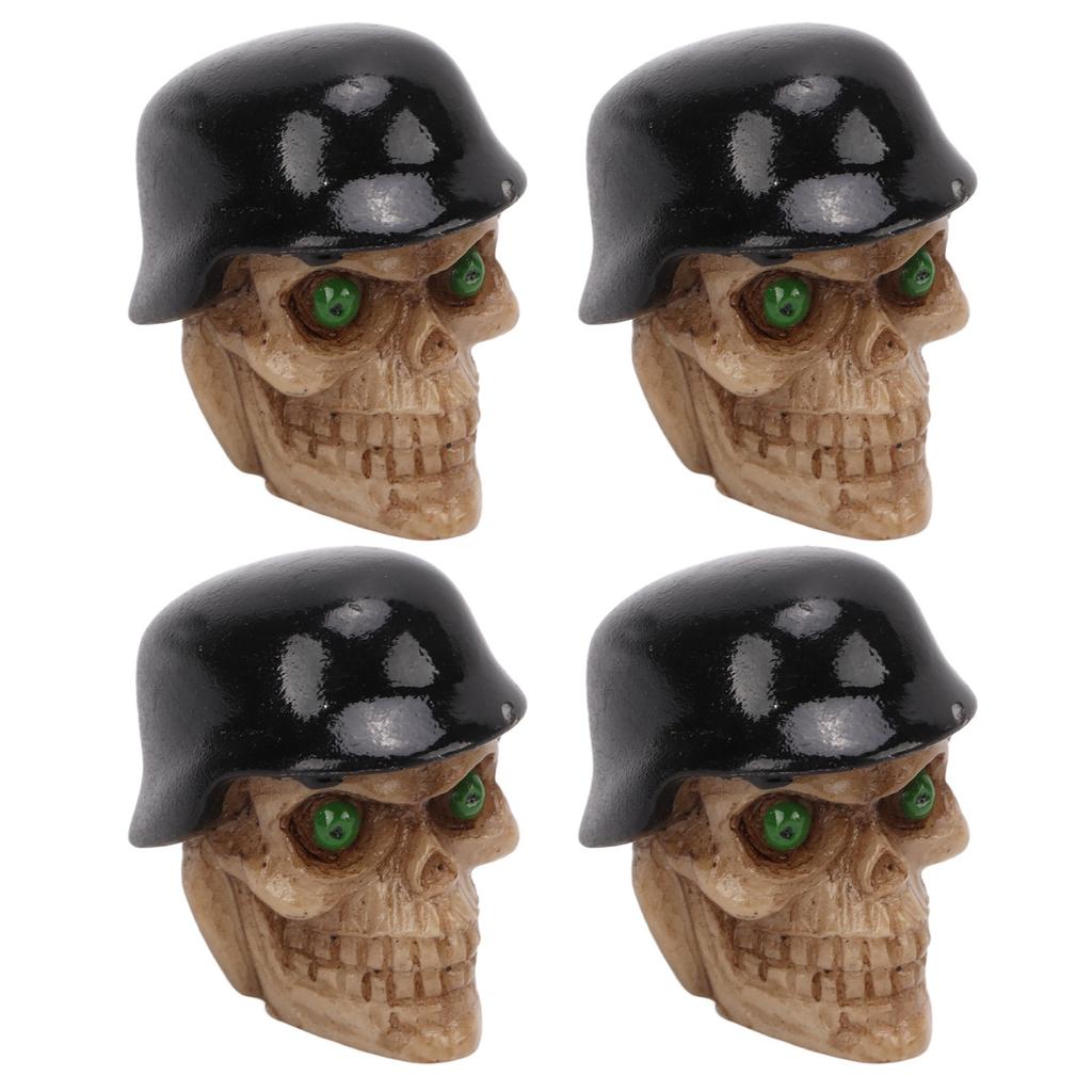 Sada 4 ks helmy Typ lebky Krytky dříku ventilku s gumovým kroužkem Univerzální pro auta Motocykly SUV