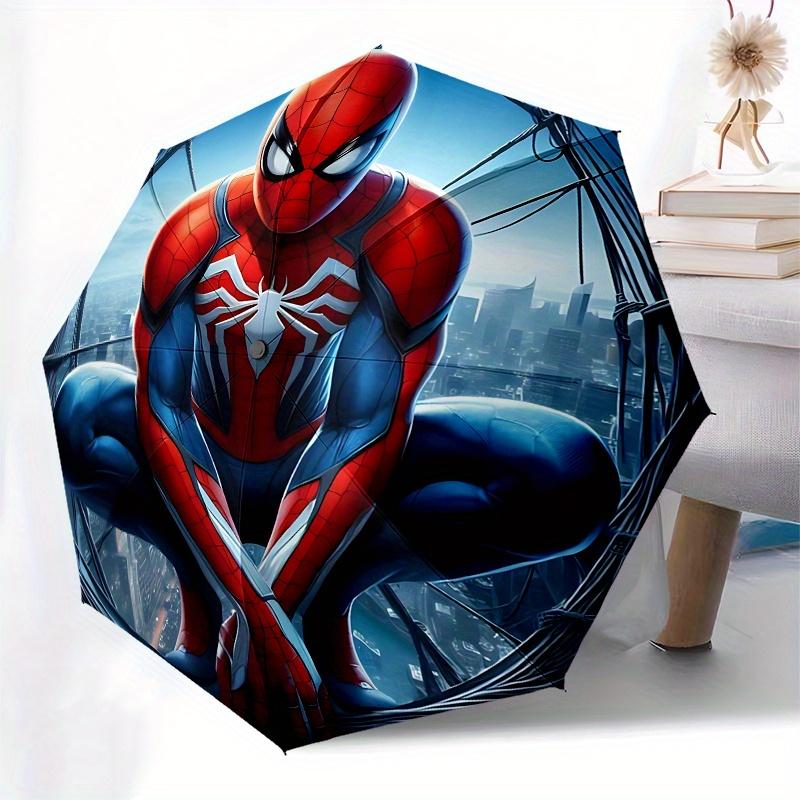 1 Auto Open Spider-Man, Web-Slinger Themed Colorful 8-rib Portable Umbrella for Men and Women, A Compact Commuting Companion Suitable for Da