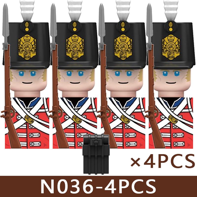 4pcs Medieval Castle Knight Building Blocks MIlitary Napoleon Soldier Figures War Army Legion Accessories Imperial Navy Bricks Toys