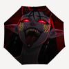 dark Automagic Open Rain Umbrella with 3 Fold Design and Iron Frame Perfect for Fans,Travelers,and Daily Use0141b