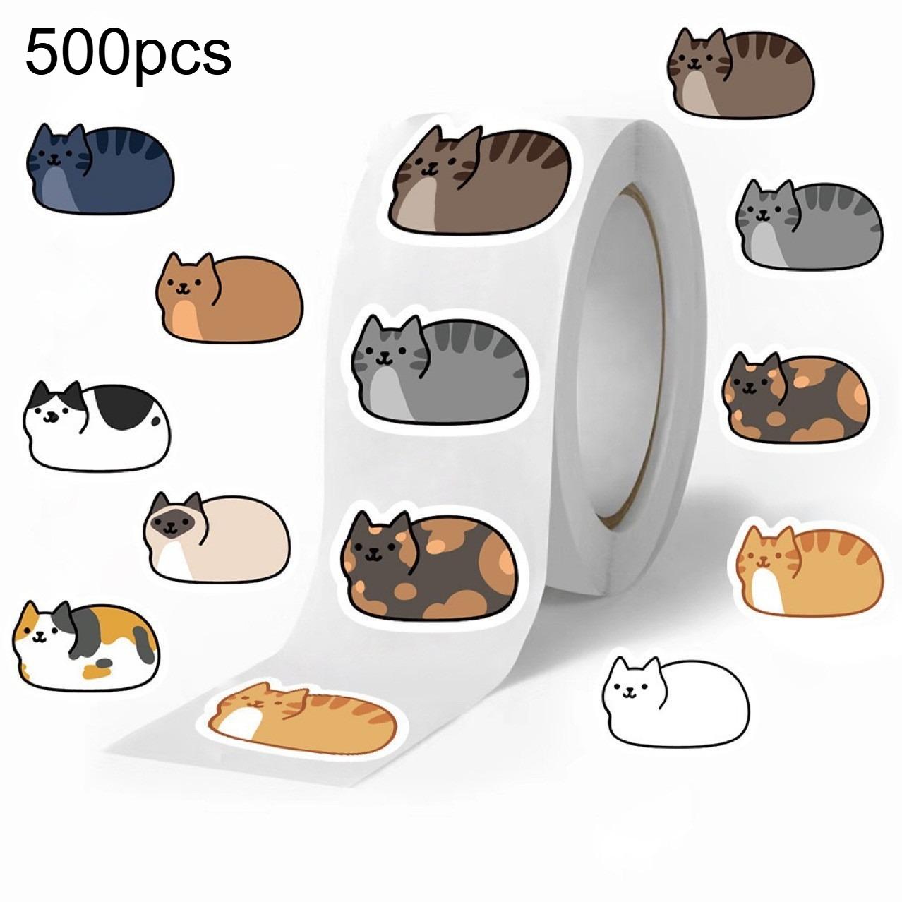

500pcs Kawaii Cartoon Cat Tuo Tuo Roll Stickers Skateboard Laptop Luggage Skateboard Phone Gift Waterproof Phone Cute Stickers