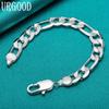 925 Sterling Silver 12mm Side Three To One Bracelet For Women And Men'S Fashion Jewelry
