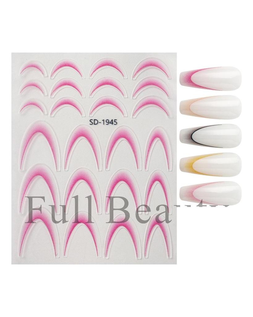 French Nail Stickers Liner Nail Art Decals Colorful Sliders Manicure Decor