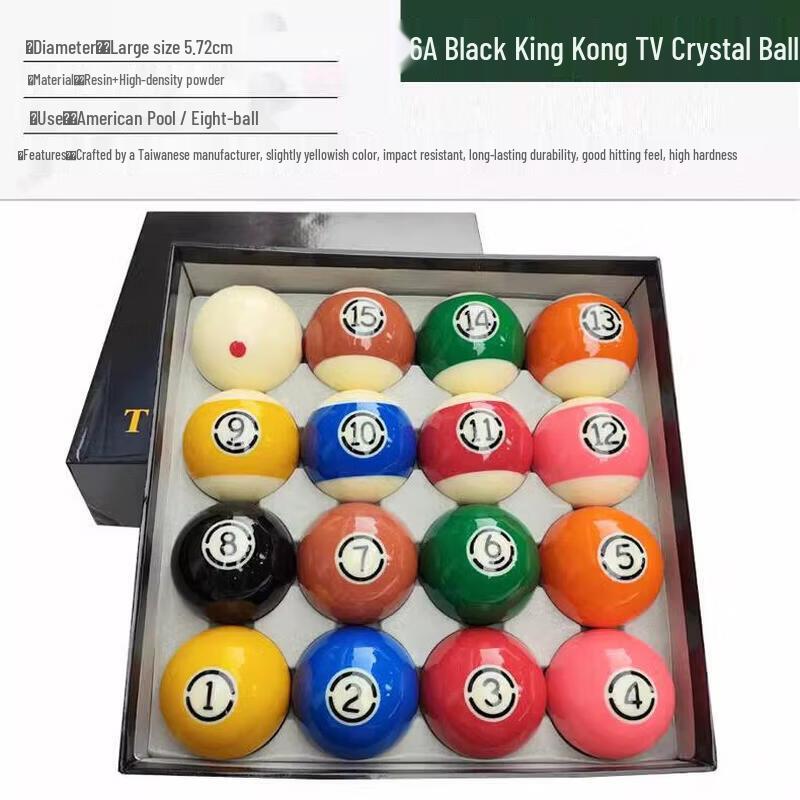 Xing Mofan 8-Ball Crystal Billiard Ball Set with Triangle Rack