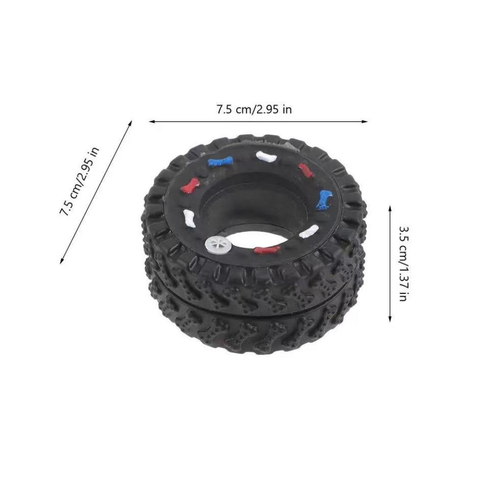 Dog Tire Squeaky Chew Toy, Bite Resistant Durable, For Small Medium Large Dogs Puppies Teething Playing Chewing, Pet Supplies