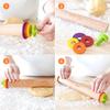 Rolling Pin with Thickness Rings for Baking,Fondant, Pizza, Pie Crust, Cookie, Pastry, Roller Rod for Dough Thickness, 13.6" Adjustable Wooden
