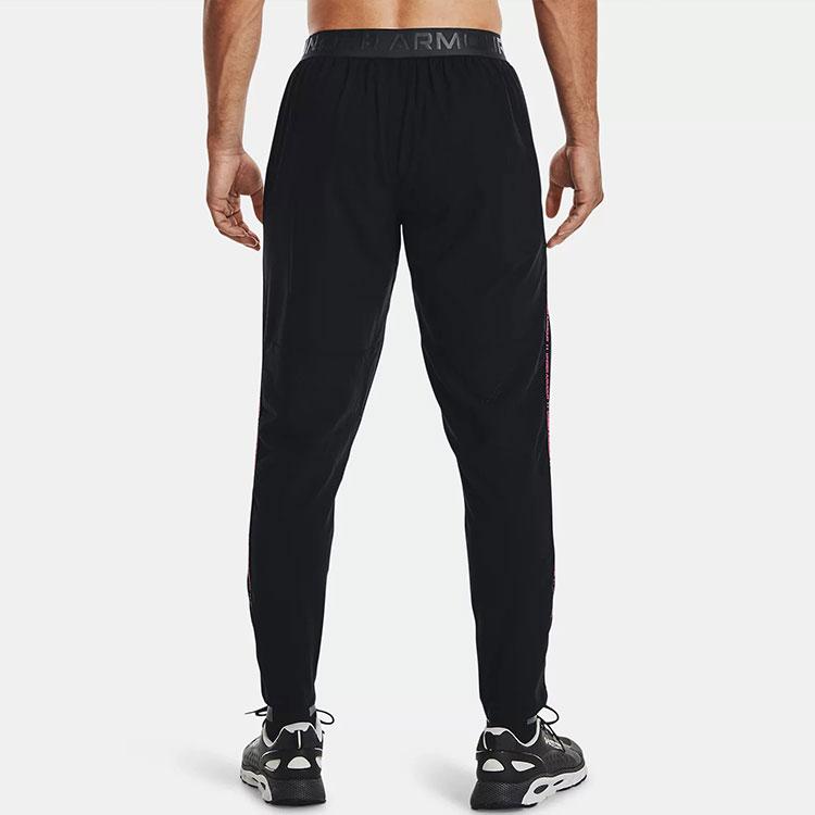 Under Armour Woven Series Logo Elastic Waist Fitted Sports Pants Men bottoms Black 1366435-001