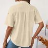 Women's Fashion Casual -Colour Short-Sleeved Buttoned Pocket Cardigan T-Shirt Top