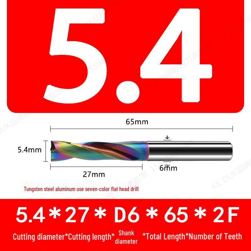 Tungsten Steel Flat Head Drill Bit for Aluminum, 180°, 4.1-6.0mm (0.1mm Intervals)