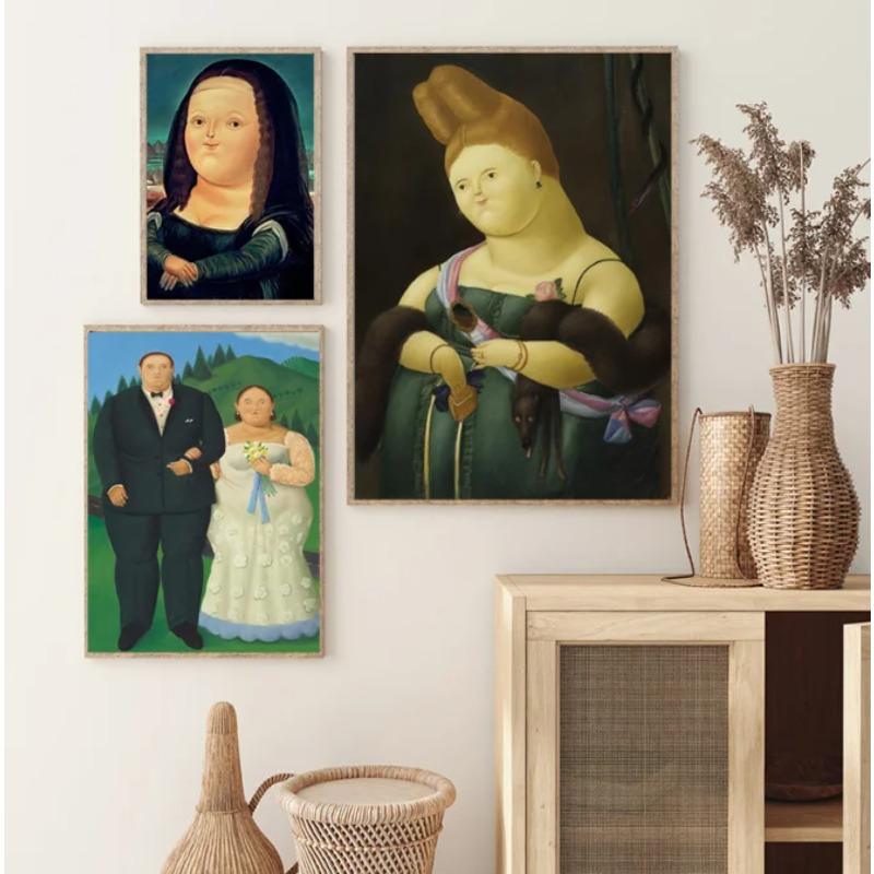 Fernando Botero Berühmte Figur Poster Abstrakt Cartoon Lustiger Tänzer Leinwandbild Nordische Wandkunst Bild für Wohnzimmer Dekoration