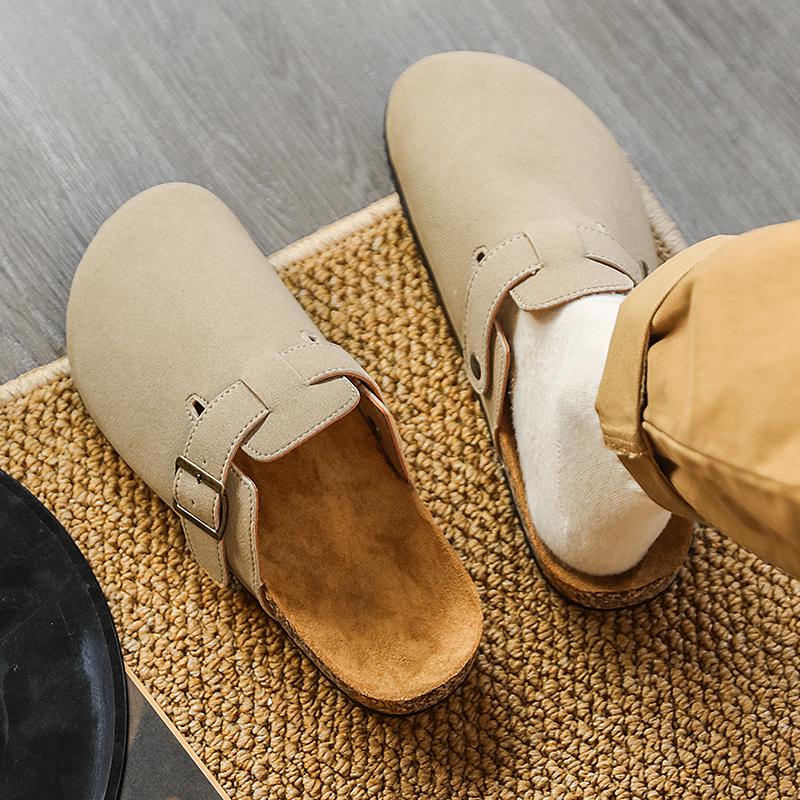 Crestar Fashion Clogs Slippers For Women Classic Suede Men Mules Cork Footbed Leather Potato Shoes With Arch Support Beach Slide