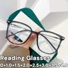 Fashion Large Square Framed Reading Glasses for Woemn Anti Blue Light High-definition Comfortable Eyeglasses Fashion Wear Take