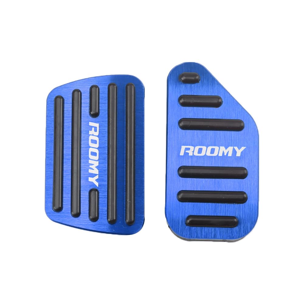 SAWAKAKI Toyota Rumi M900A/M910A Dedicated Design with Logo Aluminum Axle Pedal Brake Pedal Cover Set of 2 (Blue)