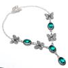 Gema de Turmalina Verde Natural Plata de Ley 925 Collar de Regalo 18" c3v91