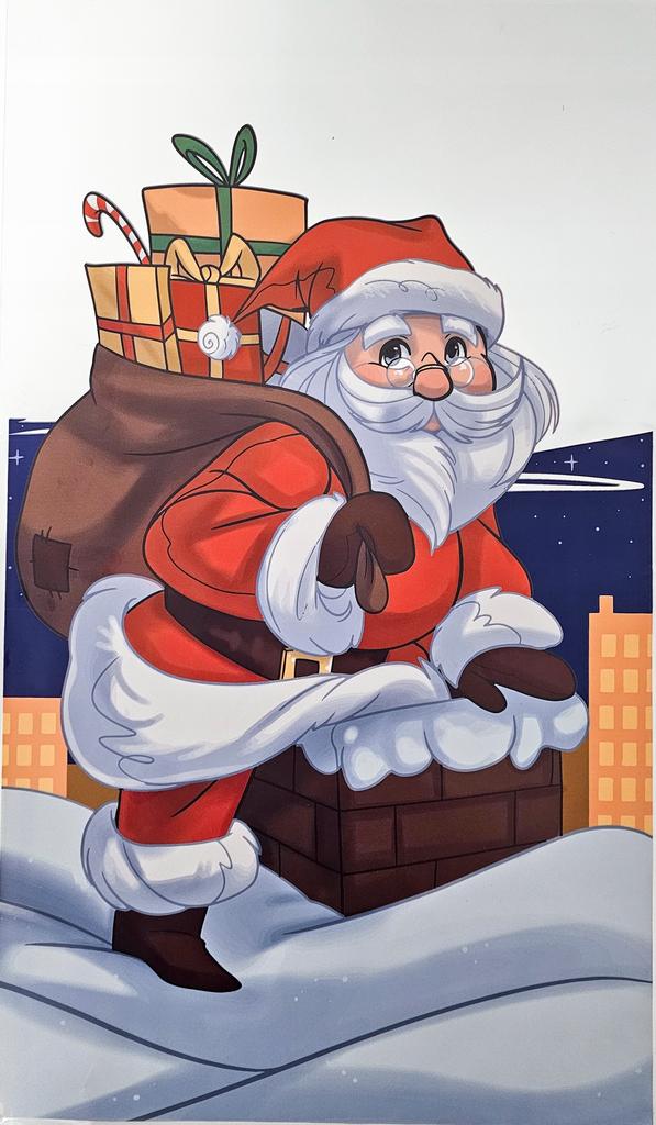 Xmas Plastic Bags Double-Sided Print 30X50Cm