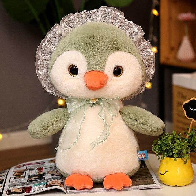 1pc 28 /38 /50cm Cute Penguin Plush Pillow Toys Lovely Penguin With Lace Dolls Stuffed Soft For Girls Appease Playmate Pillow Gift