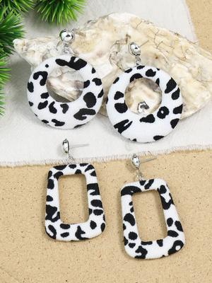 Trendy Simple Black and White Spotted Personalized Women's Characteristic Earrings Temperament Classic Fashion Holiday Gift