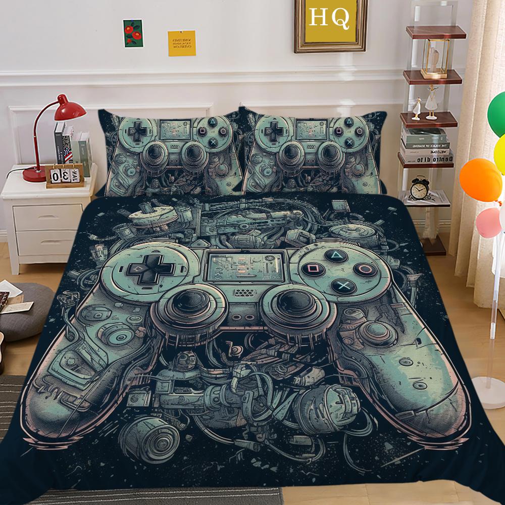 Bedding Sets High Quality Polyester Game Handle Printed Bed Cover Polyester Bedspreads Cool Home Textiles Single Size Pillowcase
