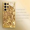 Electroplated Gold Phone Case for Samsung Galaxy S26 S25 S24 S23 S22 Ultra Plus, Made of Tempered Glass with Gold Pattern.