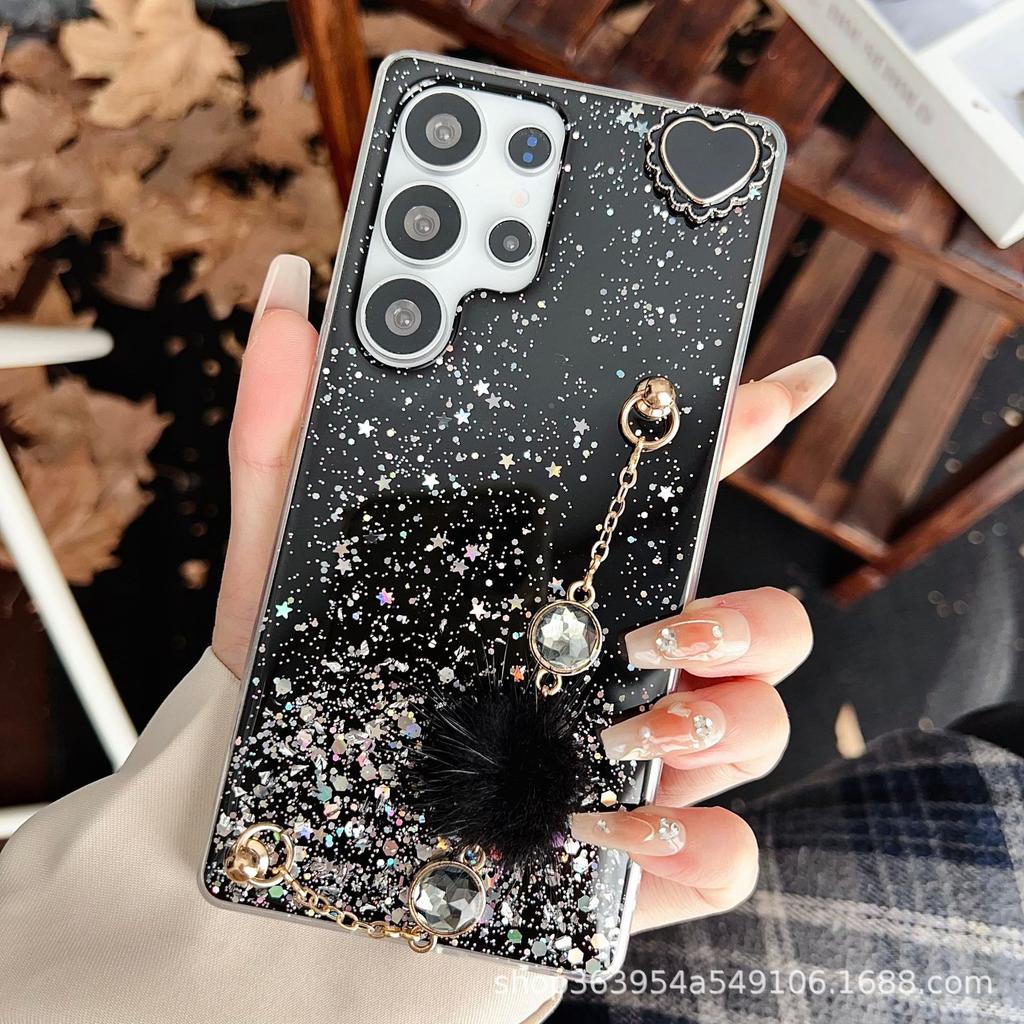 Epoxy glitter bracelet case Suitable for Samsung S24ultra mobile phone case s23 bracelet s22 Epoxy note20 glitter