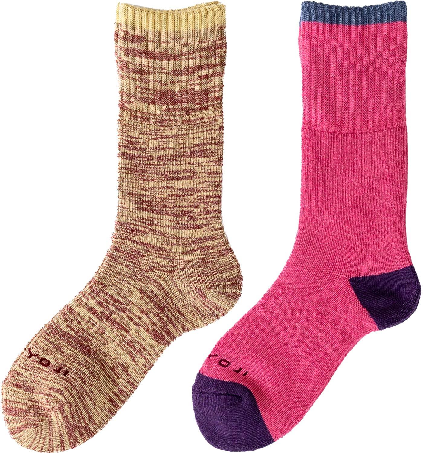 [Chiyoji s Socks] Authentic Trekking Socks (Hiking Socks) Men s 2-Pair Pack 25-27cm Marble Red & Rose Made in Japan