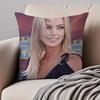 CCharlize Theron Cushion Cover Pillowcase Antidustmite Invisible Zipper Short Plush Sofa Cushion
