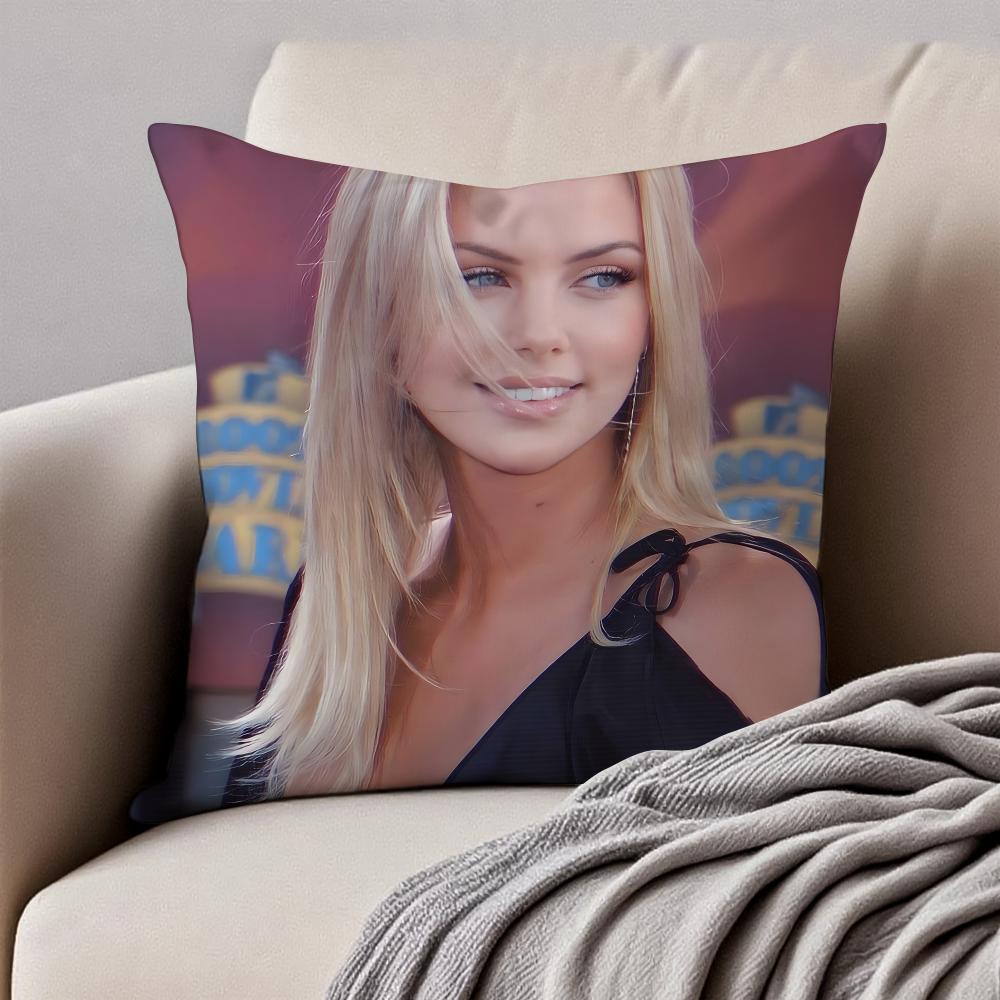CCharlize Theron Cushion Cover Pillowcase Antidustmite Invisible Zipper Short Plush Sofa Cushion