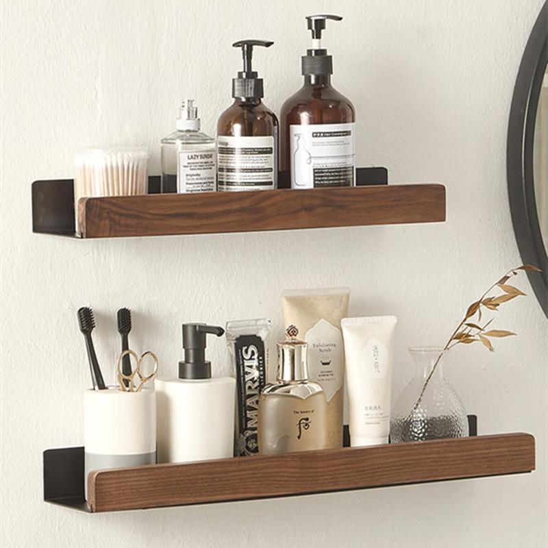 Solid Wood White Bathroom Shelf Corner Shelf Shower Shampoo Cosmetic Shelves Kitchen Storage Rack Bathroom Accessories