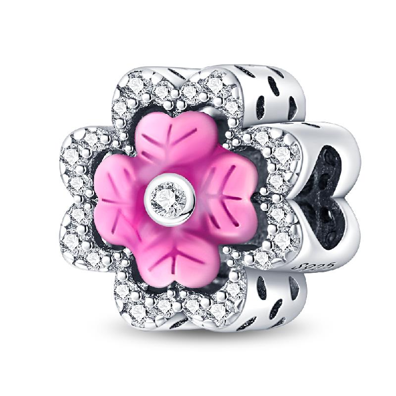 New Copper Color Colorful Flower Of Hope Series Charm Fit Pan Bracelet Diy Bead Women Jewelry Gift Original