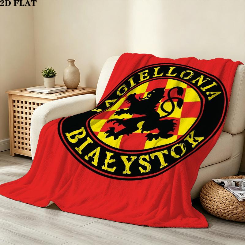 Jagiellonia Biaystok Print Flanelldecke, Hohe Qualität, Bequem für alle Jahreszeiten, Heimdekoration, Wärme und Komfort, Perfekt für Weihnachtsgeschenke