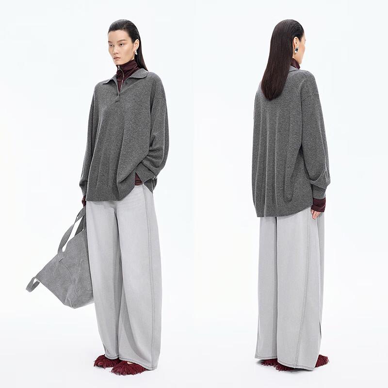 JNBY Women's 25 Autumn Wool Blend Polo Neck Pullover Sweater