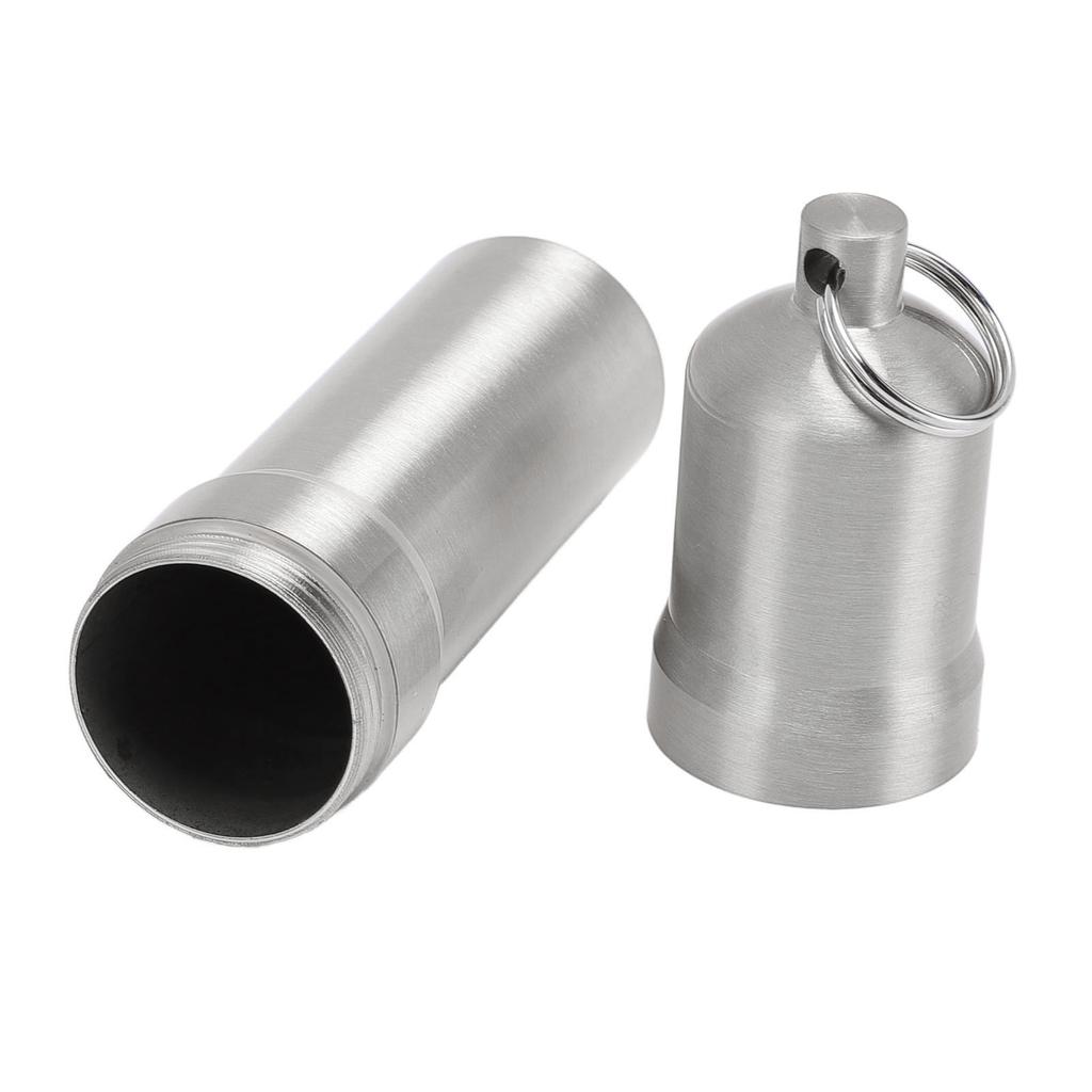 Metall-Aufbewahrungsrohr Aluminiumlegierung Leicht Regendicht Tragbar Luftdichter Behälter mit Pfeifenschnur für Camping Reise Silber