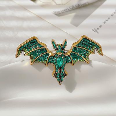 Halloween Green Bat Ins-inspired Gothic Dark Accessories Trendy Brooch