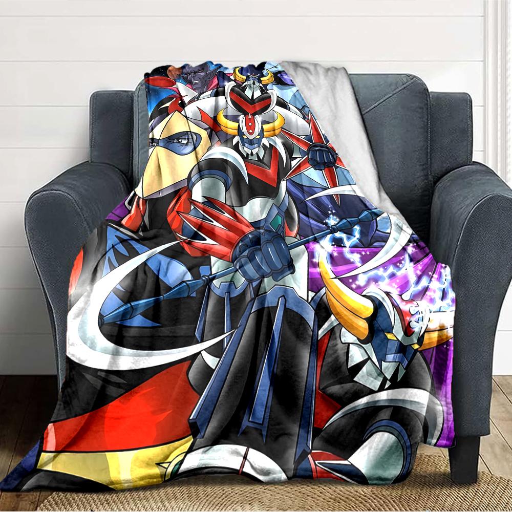1pc UFO Robot Grendizer10 Blanket, Gift, for Men and Women, Soft Blanket, Good for Sofa Bed Couch Travel, Lightweight Flannel Blanket