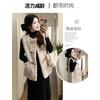 Women Faux Fur Vest Metal Buckle Loose Vintage Thick Warm Sleeveless