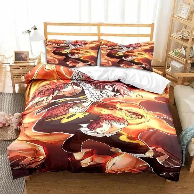 3D  Fairy Tail Bedding Set Bed Three-piece Set Duvet Cover Single Double Bed Queen Size Duvet Cover Set Adult Kid's Bedroom