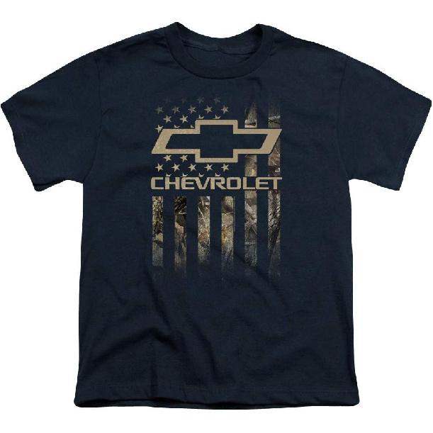 Chevrolet Camo Flag Unisex Youth T Shirt for Boys and Girls