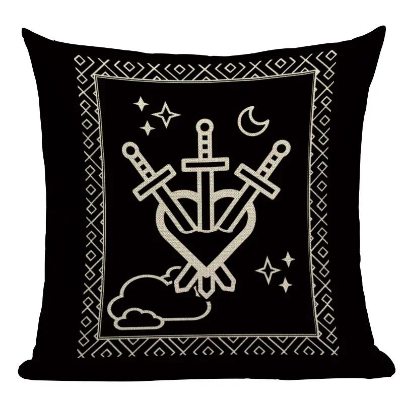 Dark Tarot, Gothic Style Double-Sided Printed Pillow Cover Short Plush Suitable Living Rooms Bedrooms Sofas Throw Cushion Cover