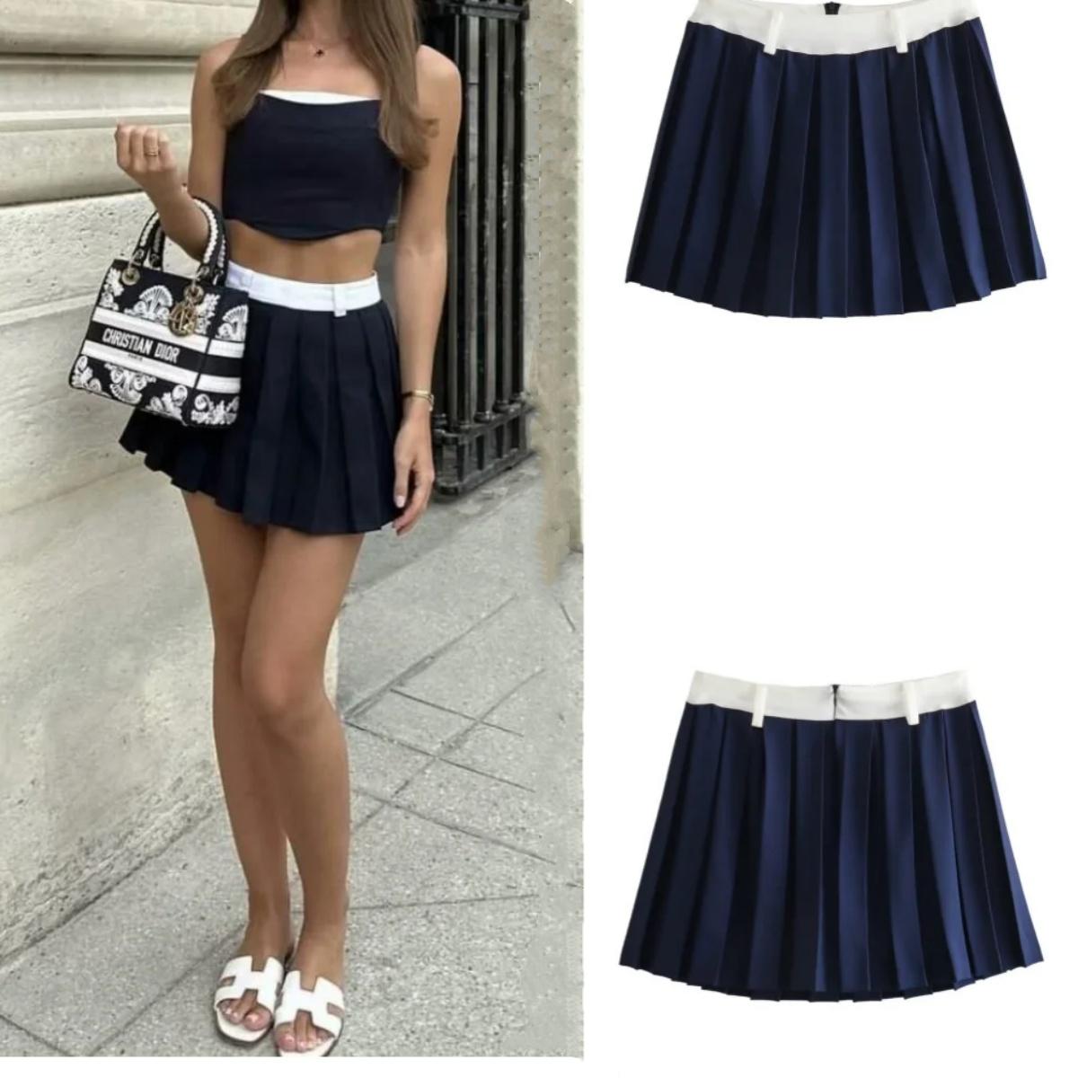 

2024 весенняя новая женская модная и стильная стильная облегающая универсальная плиссированная полуюбка