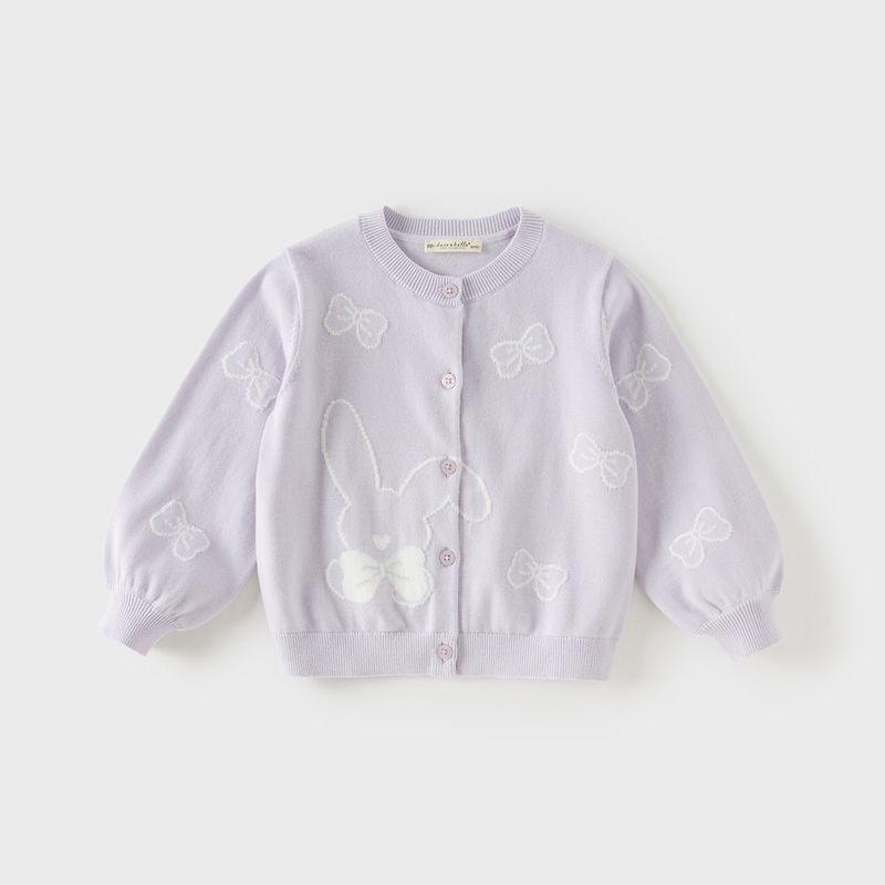David Bella Kidsren s Anti-Static Sweater Girls  Class a Pure Cotton Knitwear 2026 Spring New Baby Girl Jacket Misty Purple [Ready Stock] 73